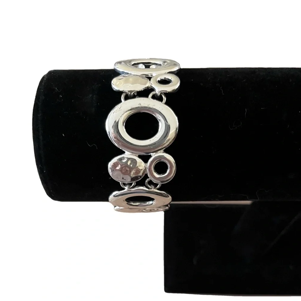 Silver-Tone Oval Link Statement Bracelet